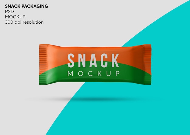 PSD chocolate snack bar packaging mockup isolato