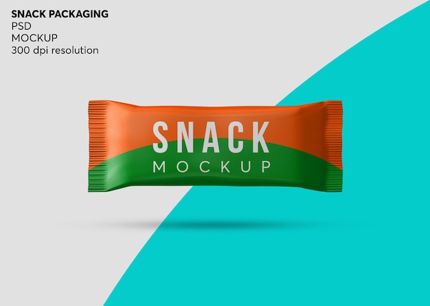 Chocolate snack bar packaging mockup isolato