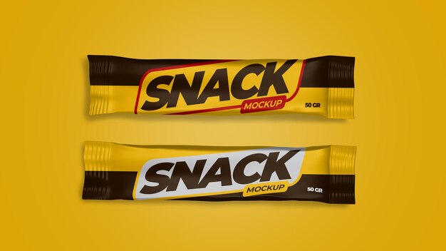 Mockup di imballaggio per snack al cioccolato