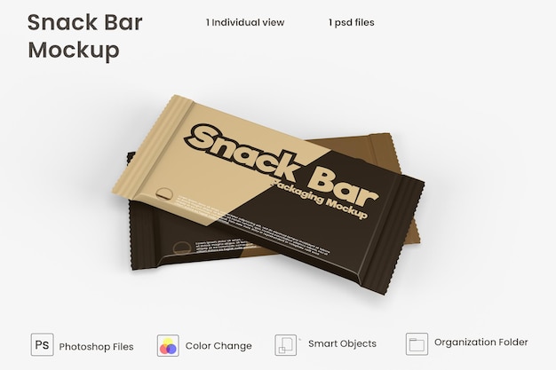 Chocolate snack bar packaging mockup