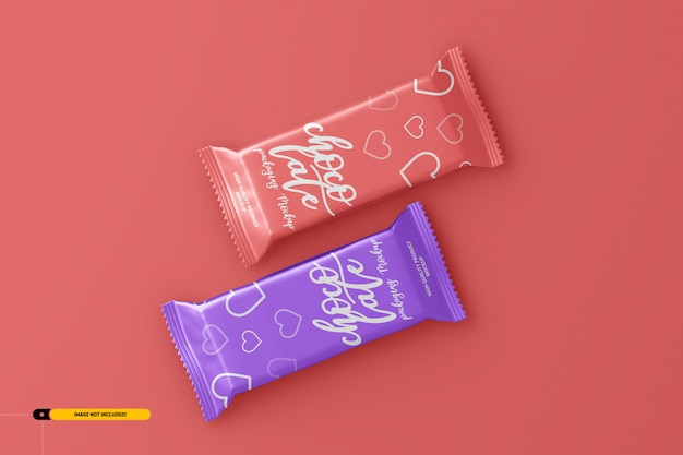 PSD chocolate snack bar packaging mockup