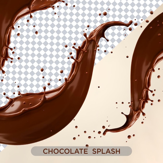 Chocolate Splash A Delicious Dark Chocolate Pour with a Transparent Background