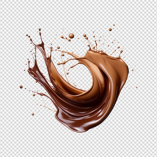 PSD chocolate splash isolated on white background