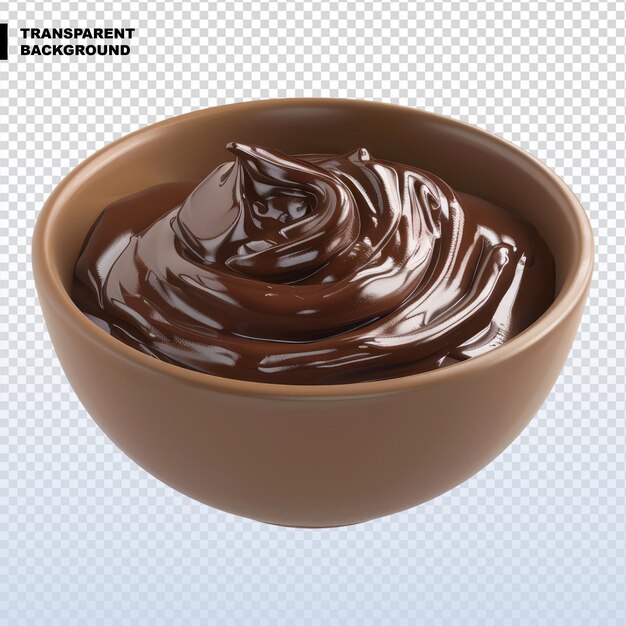 PSD chocolate spread in bowl isolated on transparent background