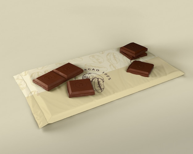 Chocolate tablet plastic wrapping design