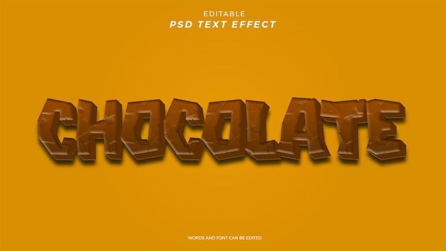 PSD disegno modificabile effetto testo di cioccolato