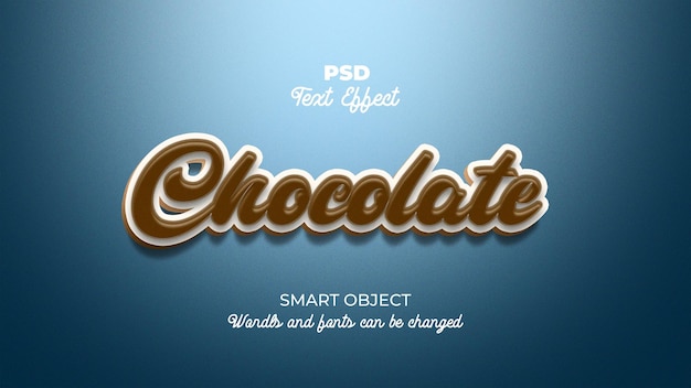 PSD modello di stampa effetto testo cioccolato
