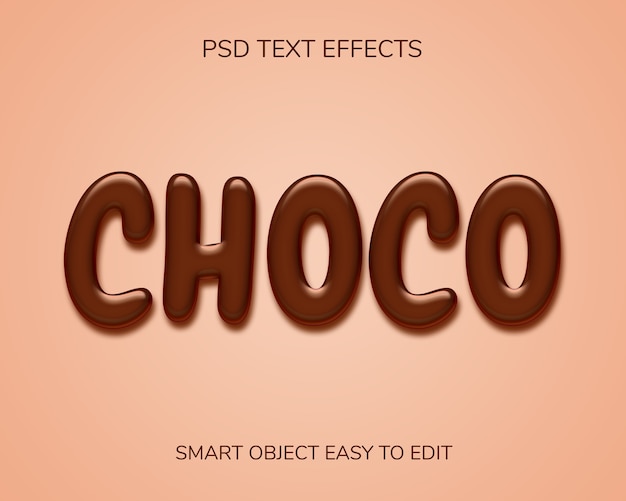 PSD chocolate text style effect