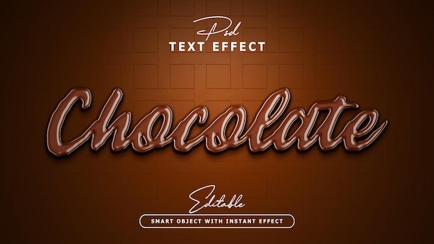 PSD チョコレートの背景にチョコレートのテキスト