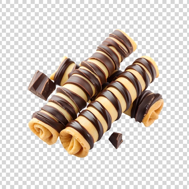 PSD chocolate wafer on transparent background