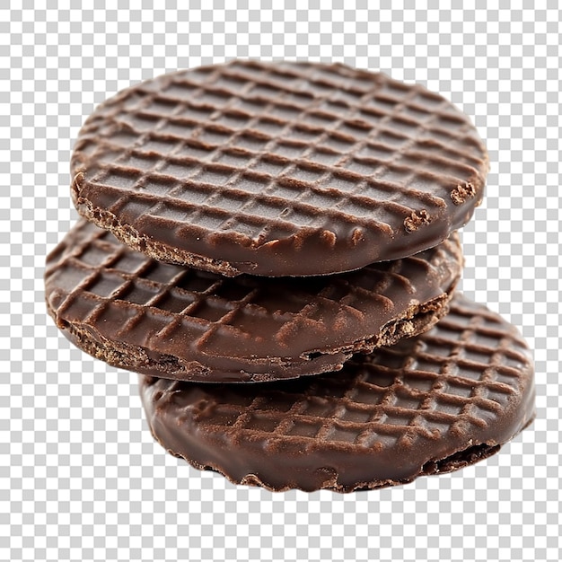 chocolate wafers isolated on transparent background
