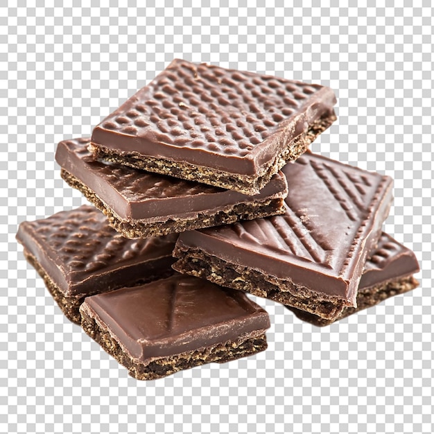 Chocolate wafers isolated on transparent background