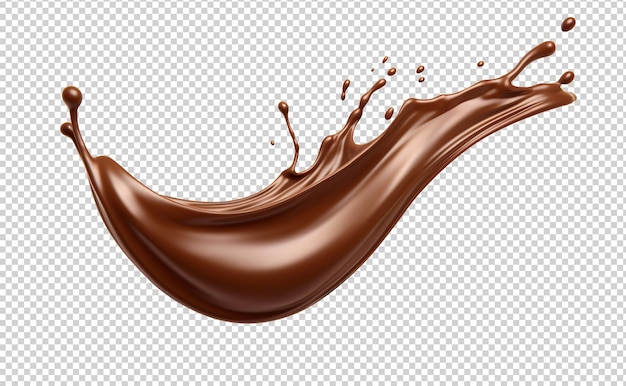 PSD chocolate wave splash cutout on transparent