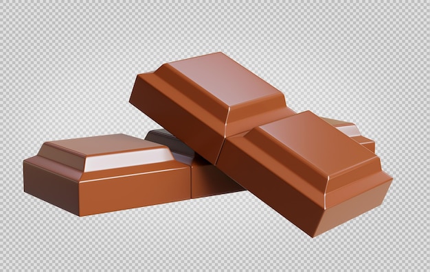 Chocolates bar isoalted on transparent background