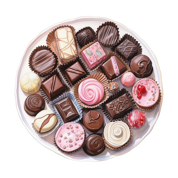 Chocolates on a Plate AI Generated Image