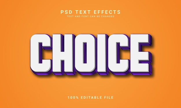 choice editable text effect