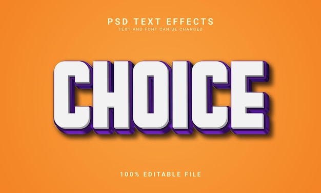 Choice editable text effect