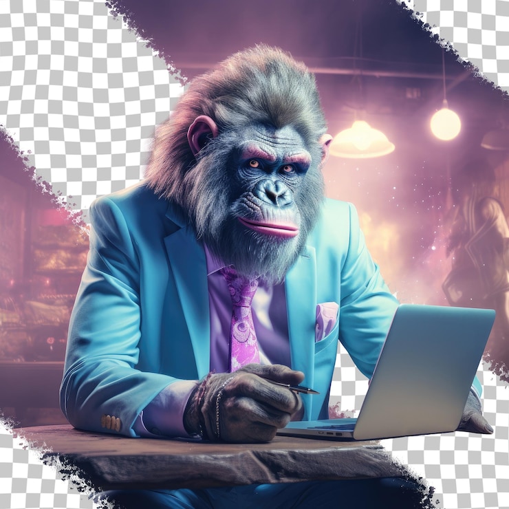 PSD choose ape tech and business idea transparent background