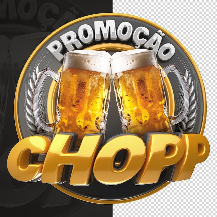 PSD chopp promotion 3d stamp для предложений бара напитков и розничной продажи