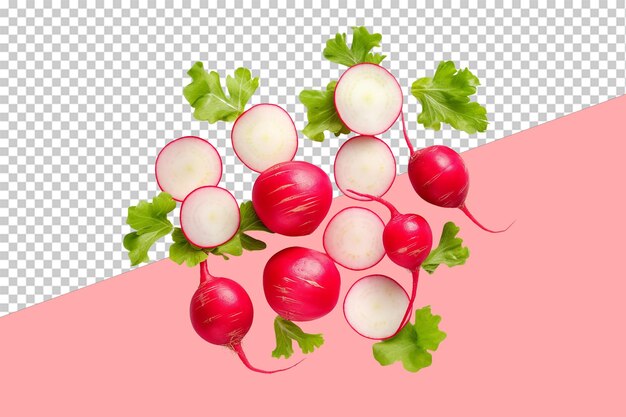 PSD chopped radishes. isolated object