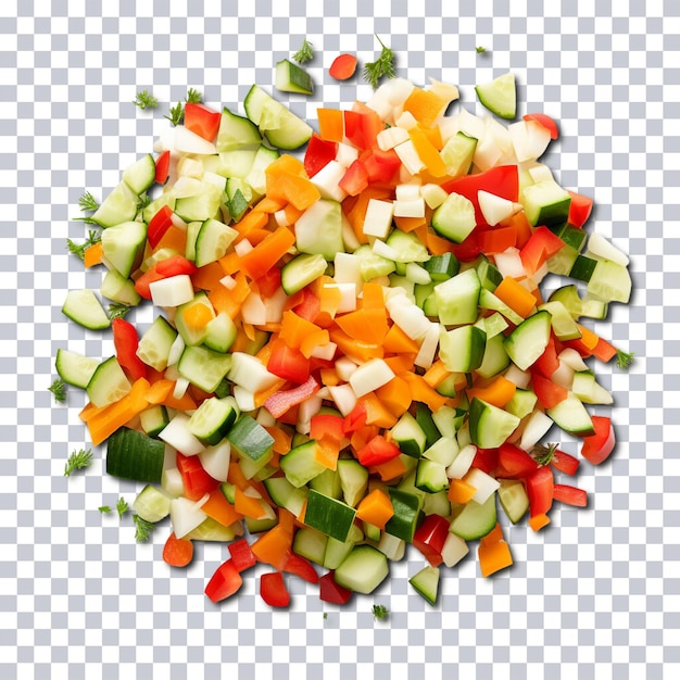Измельченные овощи на мелкие кусочки прозрачный фон psd