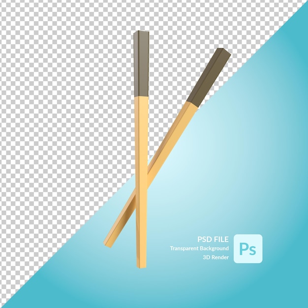 PSD rendering dell'illustrazione 3d delle bacchette