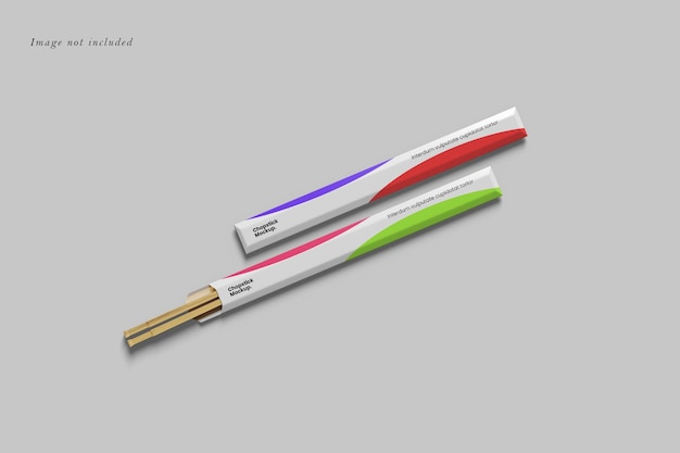 Chopsticks paper packages mockup