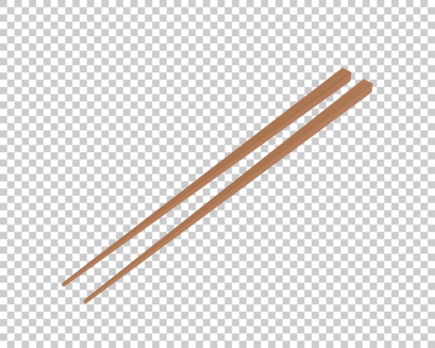 PSD chopsticks on transparent background 3d rendering illustration