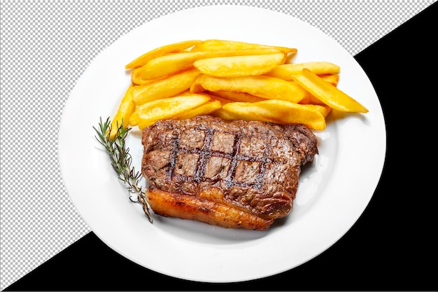 PSD chorizo steak against fillet fries