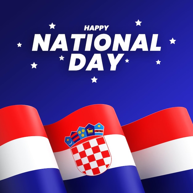 Chorwacja Flaga Projekt Narodowy Dzień Niepodległości Transparent Edytowalny Tekst I Tło