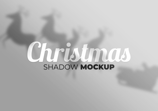 Christams shadow mockup on a white wall