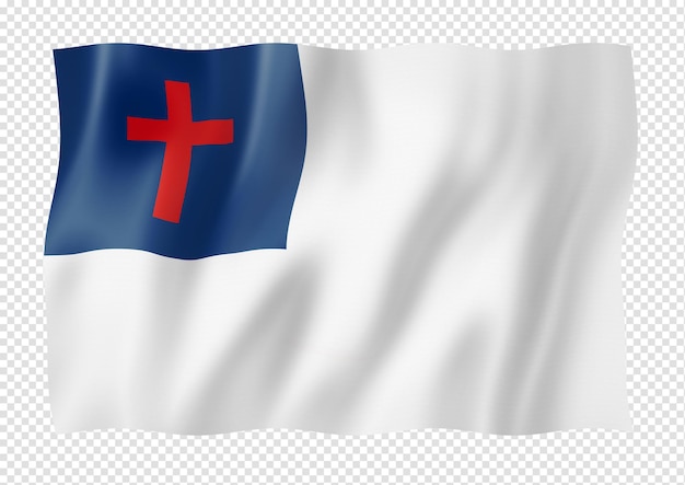 PSD christelijke vlag op wit wordt geïsoleerd