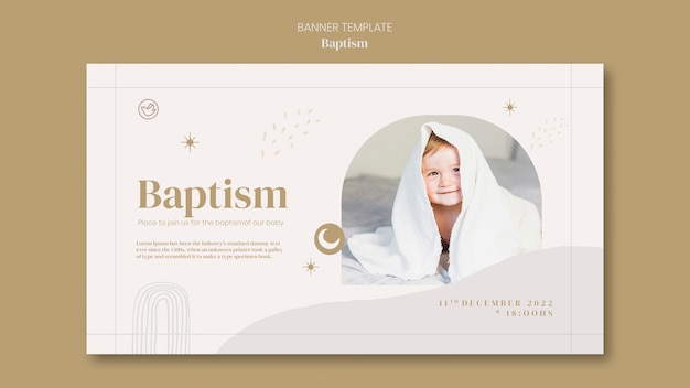 Christian baptism banner template