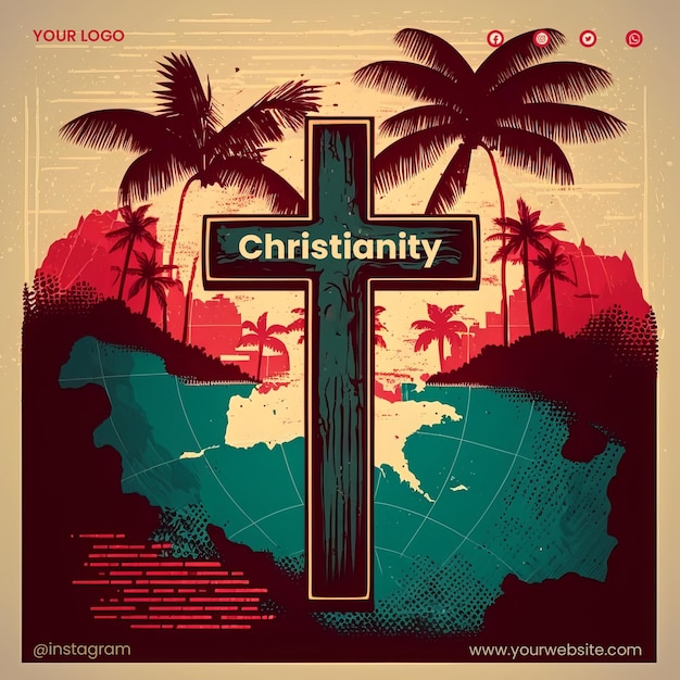 Christianity in latin america illustration for social media