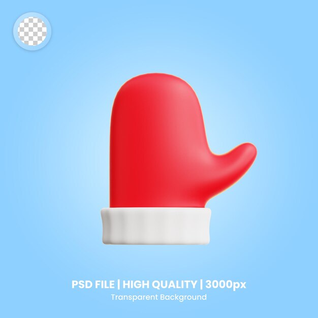 Christmas 3d icon chirstmas glove