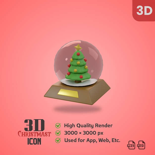 PSD Рождественская 3d-икона