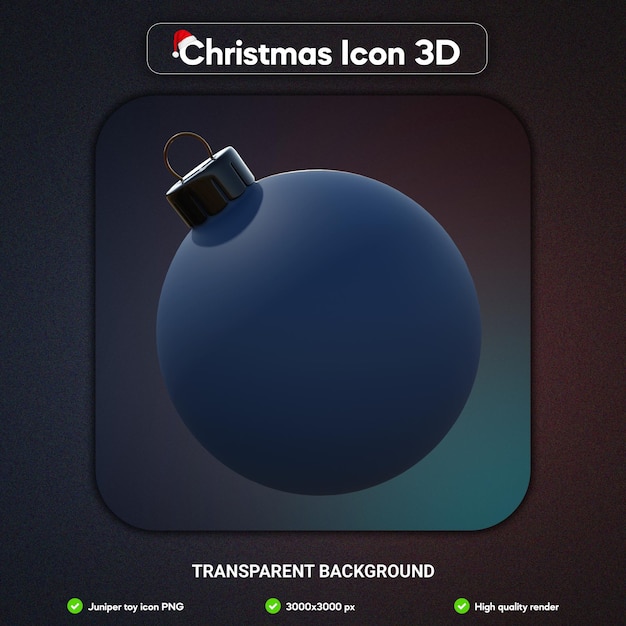 Natale 3d icona blu opaco edizione moderna qualità hign rendering