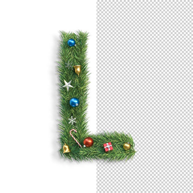 Premium Vector  The letter l font in the form of a christmas tree