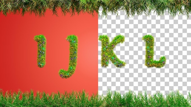 クリスマスのアルファベットはモミの枝を作った クリスマス ツリーのアルファベット クリスマス フォント 文字 ijkl