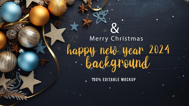 PSD christmas background and happy new year 2024