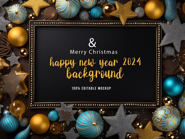 PSD christmas background and happy new year 2024