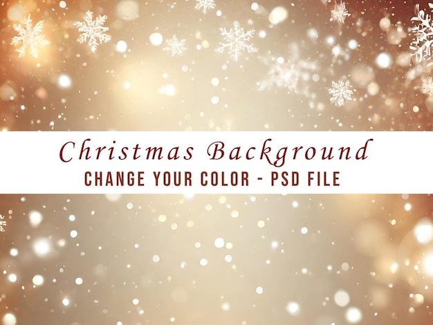 PSD christmas background with bokeh and snowflakes 5