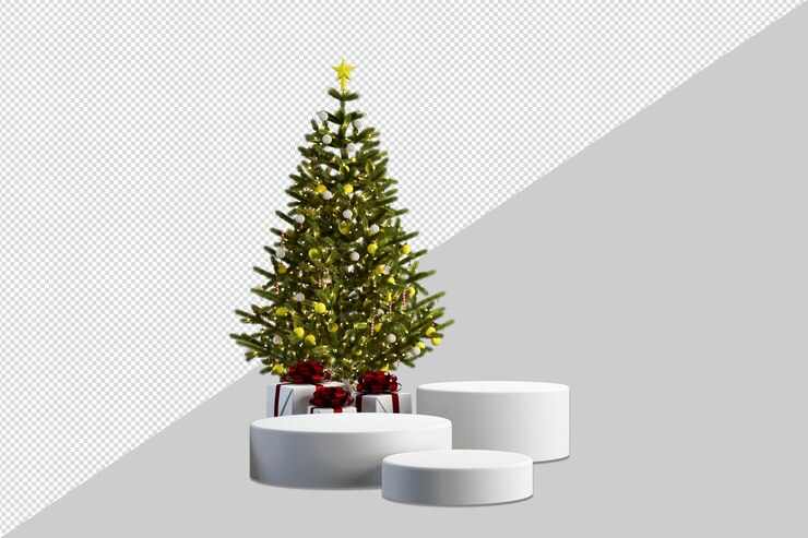 PSD christmas background with podium fr product display