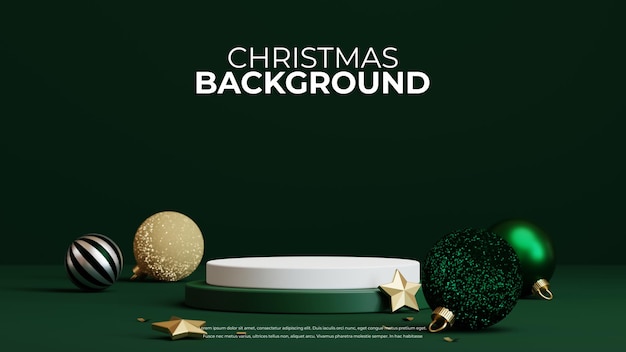 Christmas background with podium for product display 3d rendering