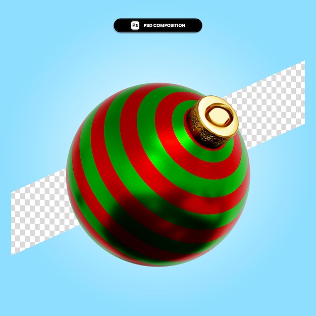 クリスマスボール3dレンダリングイラスト分離