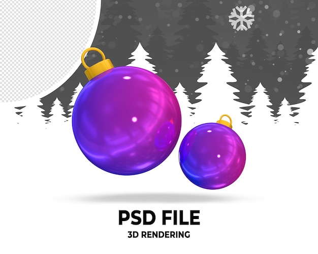 PSD palla di natale 3d