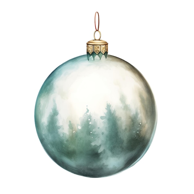 PSD christmas ball for christmas event watercolor style ai generated