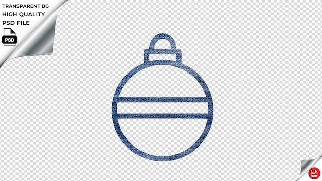 PSD christmas ball design2 vector icon blue denim texture psd transparent