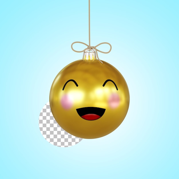 Palla di natale felice emoji 3d render