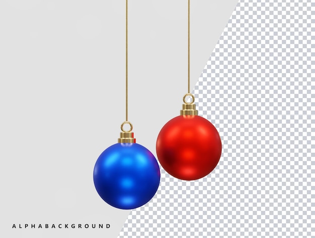 PSD icona palla di natale 3d rendering illustrazione vettoriale